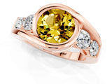 Rose gold Bezel Set Round Cut Diamond Split Shank Ring_1