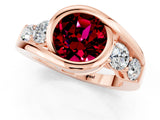 Rose gold Bezel Set Round Cut Diamond Split Shank Ring_1