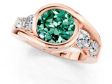 Rose gold Bezel Set Round Cut Diamond Split Shank Ring_1
