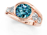 Rose gold Bezel Set Round Cut Diamond Split Shank Ring_1