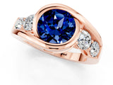 Rose gold Bezel Set Round Cut Diamond Split Shank Ring_1