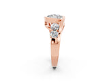 Rose gold Bezel Set Round Cut Diamond Split Shank Ring_2
