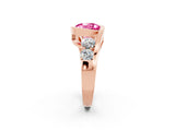 Rose gold Bezel Set Round Cut Diamond Split Shank Ring_2
