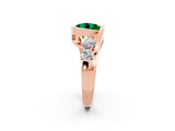 Rose gold Bezel Set Round Cut Diamond Split Shank Ring_2