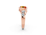 Rose gold Bezel Set Round Cut Diamond Split Shank Ring_2