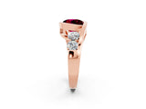Rose gold Bezel Set Round Cut Diamond Split Shank Ring_2