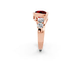 Rose gold Bezel Set Round Cut Diamond Split Shank Ring_2