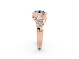 Rose gold Bezel Set Round Cut Diamond Split Shank Ring_2