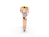 Rose gold Bezel Set Round Cut Diamond Split Shank Ring_2