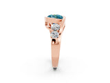 Rose gold Bezel Set Round Cut Diamond Split Shank Ring_2
