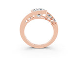 Rose gold Bezel Set Round Cut Diamond Split Shank Ring_3