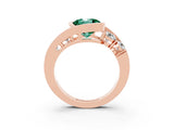 Rose gold Bezel Set Round Cut Diamond Split Shank Ring_3