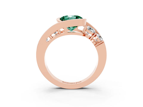 Rose gold Bezel Set Round Cut Diamond Split Shank Ring_3