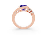 Rose gold Bezel Set Round Cut Diamond Split Shank Ring_3