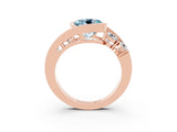 Rose gold Bezel Set Round Cut Diamond Split Shank Ring_3