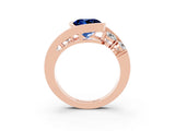 Rose gold Bezel Set Round Cut Diamond Split Shank Ring_3