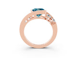Rose gold Bezel Set Round Cut Diamond Split Shank Ring_3