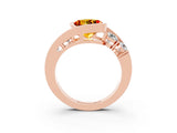 Rose gold Bezel Set Round Cut Diamond Split Shank Ring_3