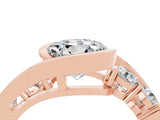 Rose gold Bezel Set Round Cut Diamond Split Shank Ring_4