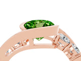 Rose gold Bezel Set Round Cut Diamond Split Shank Ring_4