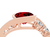 Rose gold Bezel Set Round Cut Diamond Split Shank Ring_4