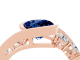 Rose gold Bezel Set Round Cut Diamond Split Shank Ring_4