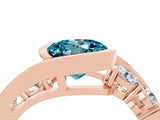 Rose gold Bezel Set Round Cut Diamond Split Shank Ring_4