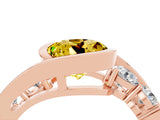 Rose gold Bezel Set Round Cut Diamond Split Shank Ring_4