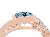 Rose gold Bezel Set Round Cut Diamond Split Shank Ring_4