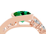 Rose gold Bezel Set Round Cut Diamond Split Shank Ring_4