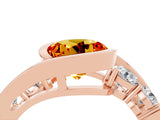 Rose gold Bezel Set Round Cut Diamond Split Shank Ring_4