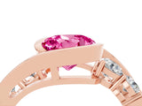 Rose gold Bezel Set Round Cut Diamond Split Shank Ring_4