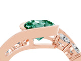 Rose gold Bezel Set Round Cut Diamond Split Shank Ring_4