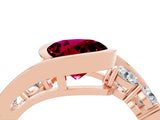Rose gold Bezel Set Round Cut Diamond Split Shank Ring_4