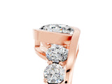 Rose gold Bezel Set Round Cut Diamond Split Shank Ring_5