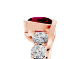 Rose gold Bezel Set Round Cut Diamond Split Shank Ring_5