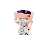 Rose gold Bezel Set Round Cut Diamond Split Shank Ring_5