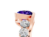 Rose gold Bezel Set Round Cut Diamond Split Shank Ring_5
