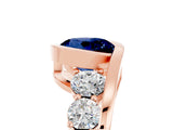 Rose gold Bezel Set Round Cut Diamond Split Shank Ring_5