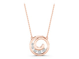 Rose gold Bezel Set Round Cut Diamond Swirl Pendant_1
