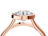 Rose gold Bezel Set Round Cut Solitaire Ring with Tapered Band 4