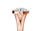 Rose gold Bezel Set Round Cut Solitaire Ring with Tapered Band 5