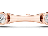 Rose gold Bezel Set Round Diamond Bamboo Link Bracelet_3