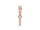 Rose gold Bezel Set Round Diamond Beaded Band_11