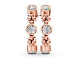 Rose gold Bezel Set Round Diamond Beaded Hoop Earrings_39