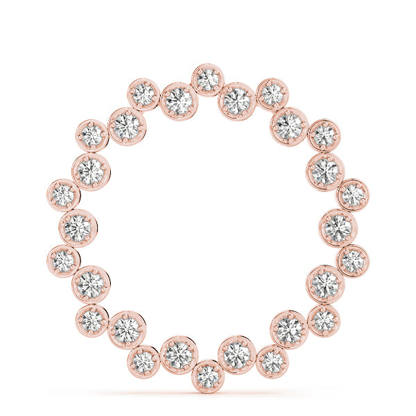 Rose gold Bezel Set Round Diamond Circle Pendant