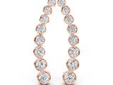 Rose gold Bezel-Set Round Diamond Climber Earrings_12