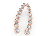 Rose gold Bezel-Set Round Diamond Climber Earrings_13