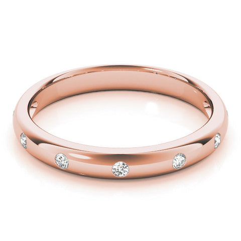 Rose gold Bezel Set Round Diamond Comfort Fit Band 1