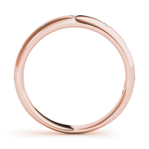 Rose gold Bezel Set Round Diamond Comfort Fit Band 2